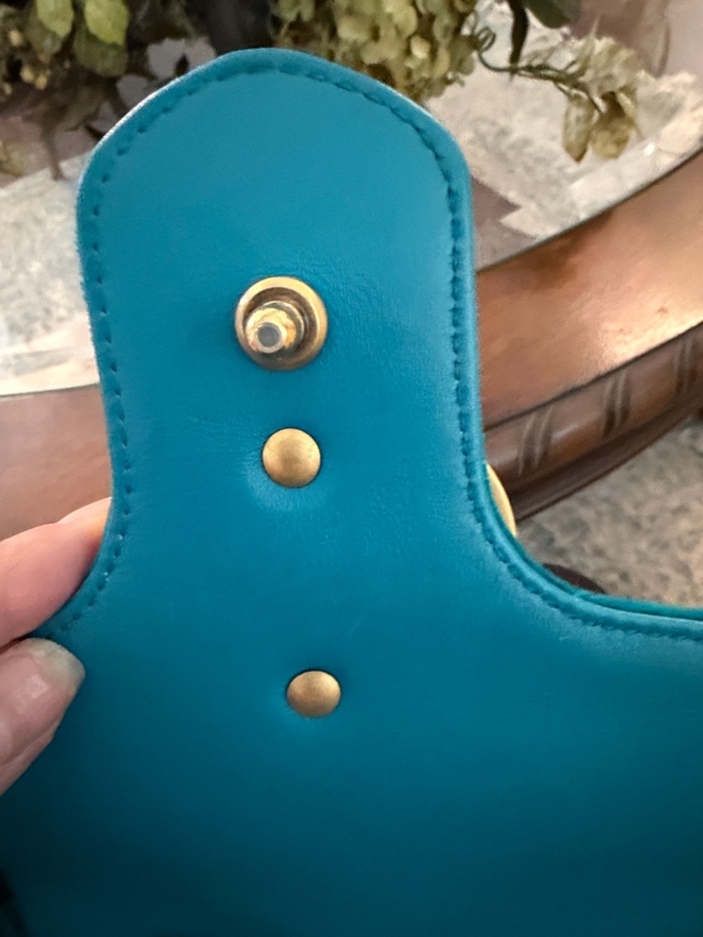 Gucci Teal Velvet GG Marmont Shoulder Bag with Gold Hardware - Picture 4 of 10